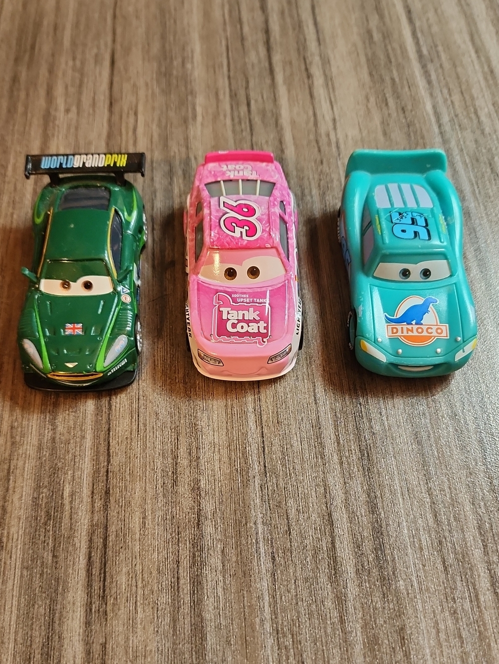 Disney Pixar Cars Diecast Lot - Cal Weathers Dinoco, Nigel Gearsley, Tank Coat